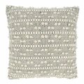 Saro 18 in. Moroccan Design Square Throw Pillow with Down Filling Natural 2901.N18SD